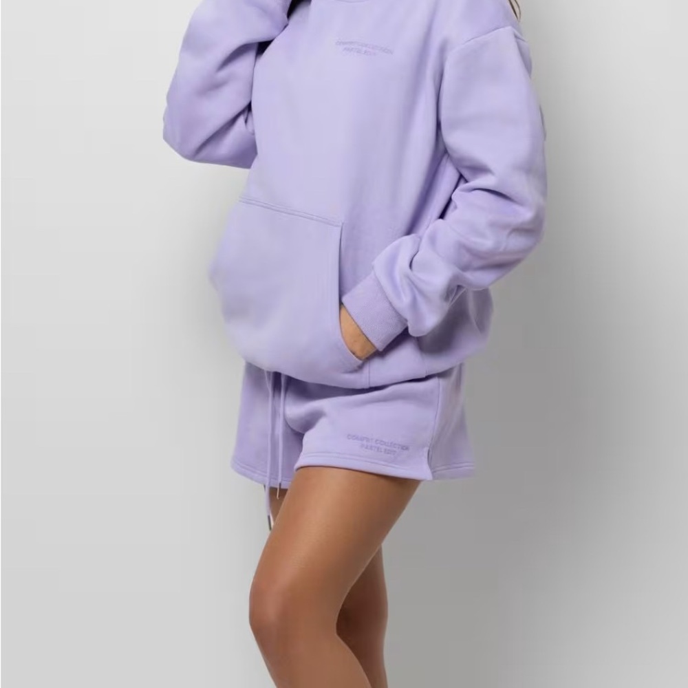 Lavender Hoodie set with pants and shorts